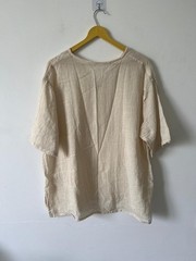 Mens Boho Linen Shirt Beige Relaxed Fit Resort Vacation Wear