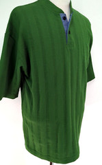 VTG 80s 90s COLUMBIAKNIT Henley T-Shirt Men’s Size M Green Ribbed USA MADE ~NEW*
