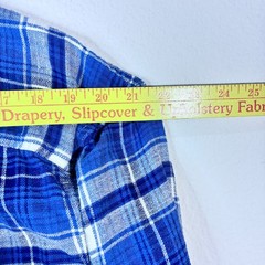AMERICAN EAGLE Men’s Flannel Shirt Blue Gray Plaid Long Sleeve Super Soft Medium
