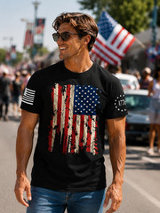 USA Flag American Red White Blue Star Stripes Patriotic T-Shirt with many Size