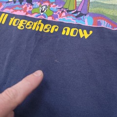 The Beatles T-Shirt Mens L Blue All Together Now 1993 Yellow Submarine