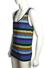 PIERRE CARDIN – 2007 Cotton Stripe Knit Tank, Size Large