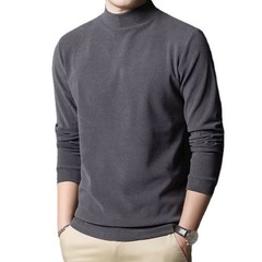 For All Day Comfort Men’s Stylish Half Turtleneck Sweater Mock Neck Design