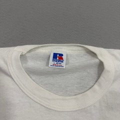 Vintage Russell Athletic Repaired in Rochester Shirt Large White 1988 Paper Thin