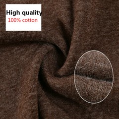 Men Cotton High Neck Pullover T-shirts Long Sleeve Tops Stretch Undershirt Basic