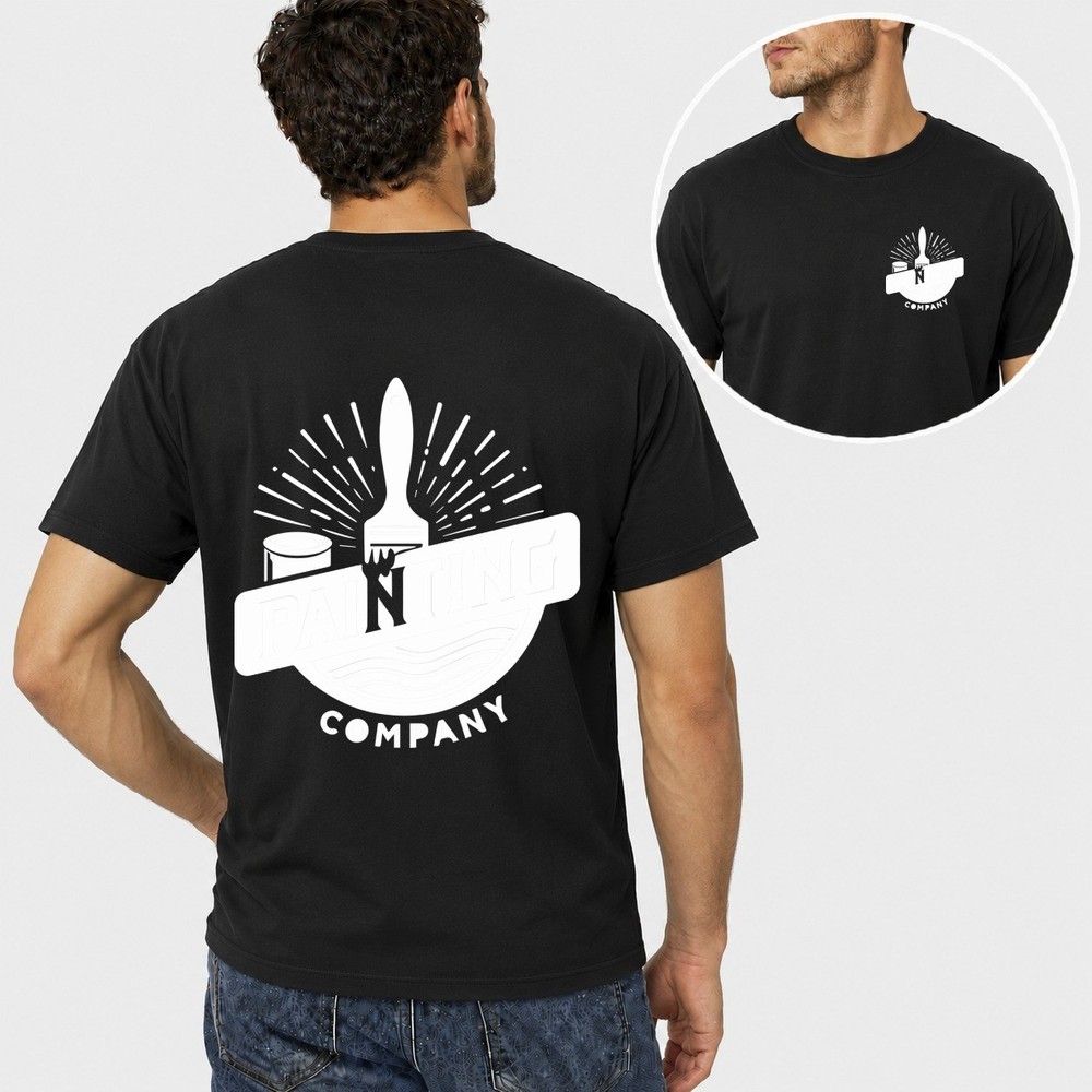 Men Personalised Work T Shirt Custom Trade Logo Painter Mechanic Plumber Uniform