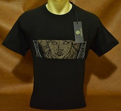 Men’s Versace Medusa Style Rhinestone T-Shirt Rust Luxury Designer US Size L