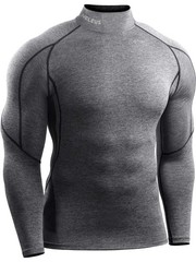 NELEUS Men’s Compression Shirts Dry Fit Long Sleeve Mock Neck Shirts,3 Pack,5…