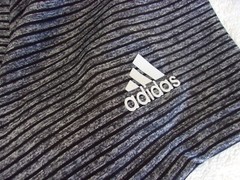 NWT Adidas polo, mens S, M, L, or XXL, gray, black stripes, pointed collar, $60