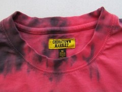Chinatown Market THANK YOU Crewneck L/S T-Shirt Size Med Pink Green Tie Dye