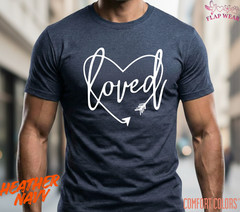 Unisex Loved Cursive Heart T shirt Men T shirt Women valanity Romantic