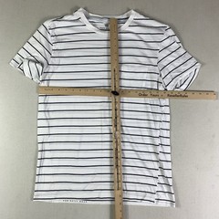 Mack Weldon Men’s LARGE White Striped Cotton Short Sleeve Crew Neck Pocket Tee