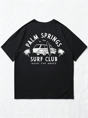 Coastal Men’s Vacation Fresh Minimalist Style Short Sleeve T-Shirt