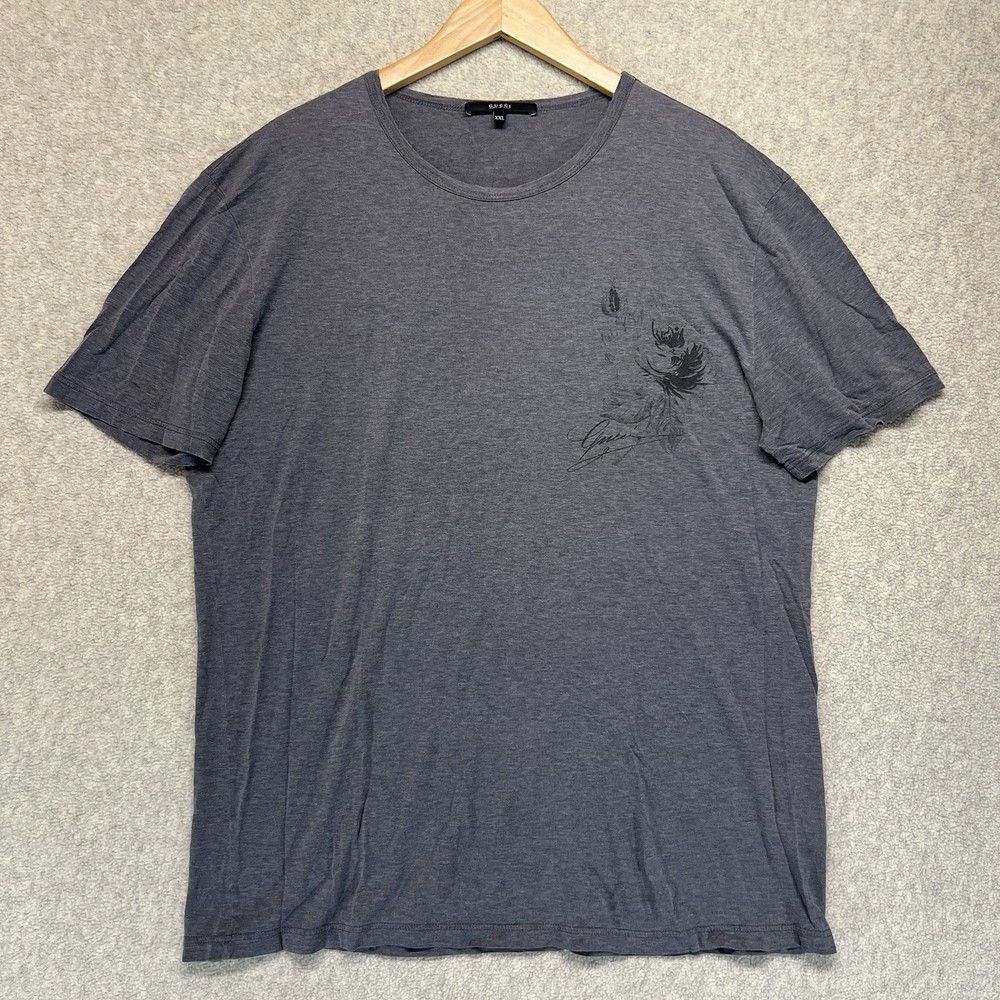 Gucci Men’s Graphic T-Shirt Gray Crew Neck Tee XXL Italy