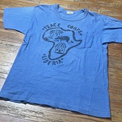 Vintage 70s Liberia Shirt Peace Corps Pocket Size 36 Stencil 60s Military Africa