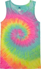 Unisex Tie Dye Tank Top Sleeveless 100% Cotton Summer Beach Shirt Hand Dyed