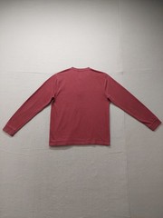 Izod Saltwater Men T Shirt M Oxblood Long Sleeve Crew Neck Button Logo Casual