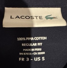 Lacoste Pima Cotton V-Neck Men’s T-Shirt – Navy Blue Size S
