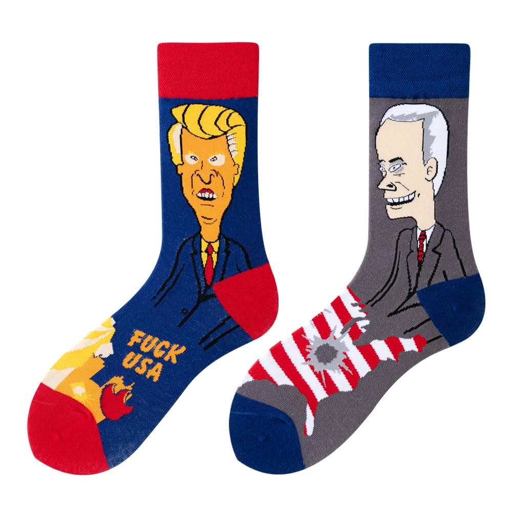 Funny Novelty Socks with Unique Asymmetric USA Designs,Cute Personalized Sock…