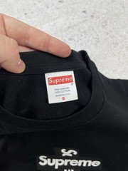 Supreme Cross Box Logo Black Tee Shirt AW20 Made in USA Men Size S