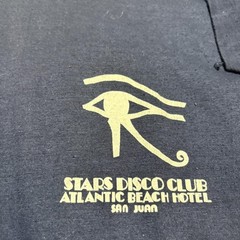 Vtg 70s Stars Disco Club Shirt Mens Small Blue Atlantic Beach Hotel San Juan Eye