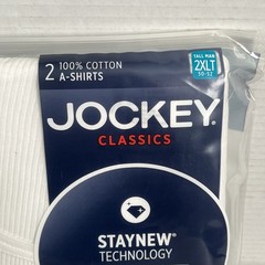 Men’s 2-Pack Jockey Big & Tall Classic Cotton A-Shirt Tank Top Size 2XLT (50-52)