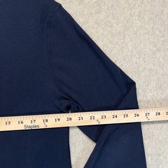 BYLT Mens Henley Shirt Tee Top Drop Cut Long Sleeve Navy Blue Outdoor Size M