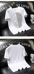 New Fashion Skull Rhinestones Summer Short Sleeve Luxury Men Streetwear T-Shirt