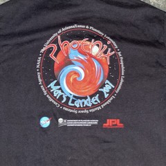 Phoenix Mars Lander 2007 NASA X Jpl Black Crew Neck T Shirt Hanes Beefy Large