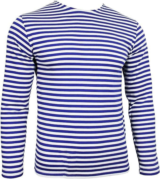 Russian Sailor Telnyashka Navy Top Striped Long Sleeve Style Blue