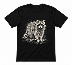 Raccoon Animal Lover Woodland Wildlife Gift Unisex Black T-shirt