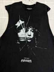 Lady Gaga Mayhem Shirt Mens Large Black Shattered Photo Cut Sleeves Distressed