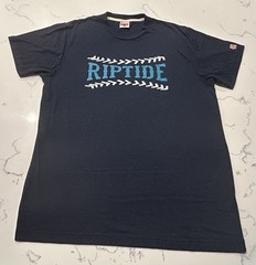 Rare HOMAGE RIPTIDE Baseball Navy Graphic Tee Men’s L – Soft Tri-Blend Retro