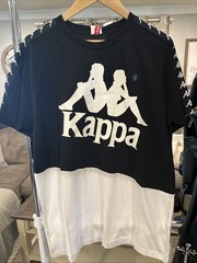 Kappa NWT Shirt Mens Large Black & White Logo Spell Out Graphic Tee T-Shirt