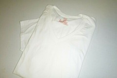 hanes mens shirt cotton comfort classic fit V-neck t-shirt Undershirt sz: small
