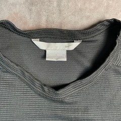 Y2K Nike Mens Large Long Sleeve Waffle Knit Thermal Shirt Charcoal Grey Swoosh