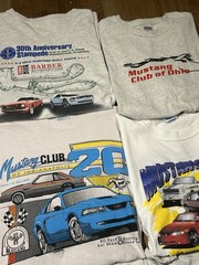 6 Piece Vintage 90s-Y2K Mustang Club Graphic T-Shirts, Size Fits XL, Used