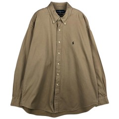 Ralph Lauren BLAKE Men’s XL Long Sleeve Button Down Cotton Shirt Beige Japan
