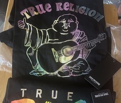 TRUE RELIGION REAL DEAL BUDDHA Onyx Designer T-shirt 🔥 Men’s Size Large *Rare*