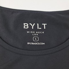 NWT BYLT Wide Neck Lux T-Shirt Mens Large Black Athletic Fit S/S Premium Basics