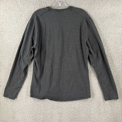 Lululemon Henley Shirt Mens Medium M Gray Long Sleeve Athletic Performance
