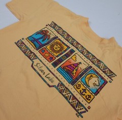 Vintage 90s Silver Lake Art Print T Shirt Rare Outdoor Sail Beach USA Michigan