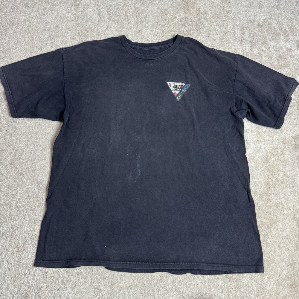 O Neill Mens Crew Neck T Shirt Classic Fit XL Black Faded