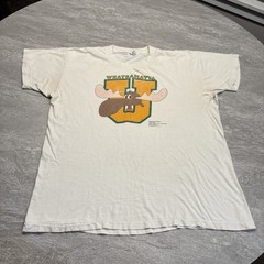 Vintage Bullwinkle Shirt Mens Large White Whatsamatta U Cartoon DeSantis 80s XL