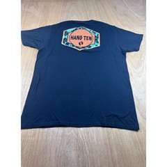 Hang Ten Black Logo T Shirt Mens XL Surf Skate Casual Graphic Tee