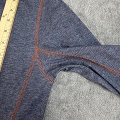 Sailwind Mens Henley Shirt Small Blue Heathered Orange Stitch Long Sleeve New