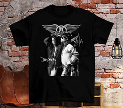 Aerosmith -Joe Perry- Steven Tyler Signature Black All Size S-5XL T-Shirt
