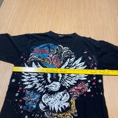 Avirex Mens Graphic T-Shirt Black Eagle Wing Live Free Fast Streetwear Y2K L