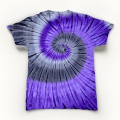 *New* 2XL – Sm Handmade Tie Dye, Violet Gray Spiral, Crew or V-Neck
