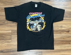 Vtg Contos Graphics Motorcycle Black Tshirt On Fruit Of The Loom Sz XL Weed T